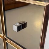 Commode verre Michel Pigneres  laiton et chrome vers 1970