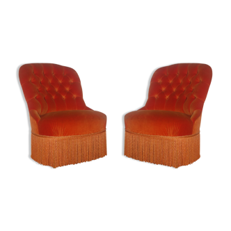 Pair of chairs in Velvet Toad