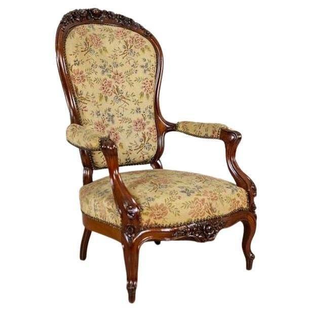 Antique Baroque Revival Armchair, 1890s