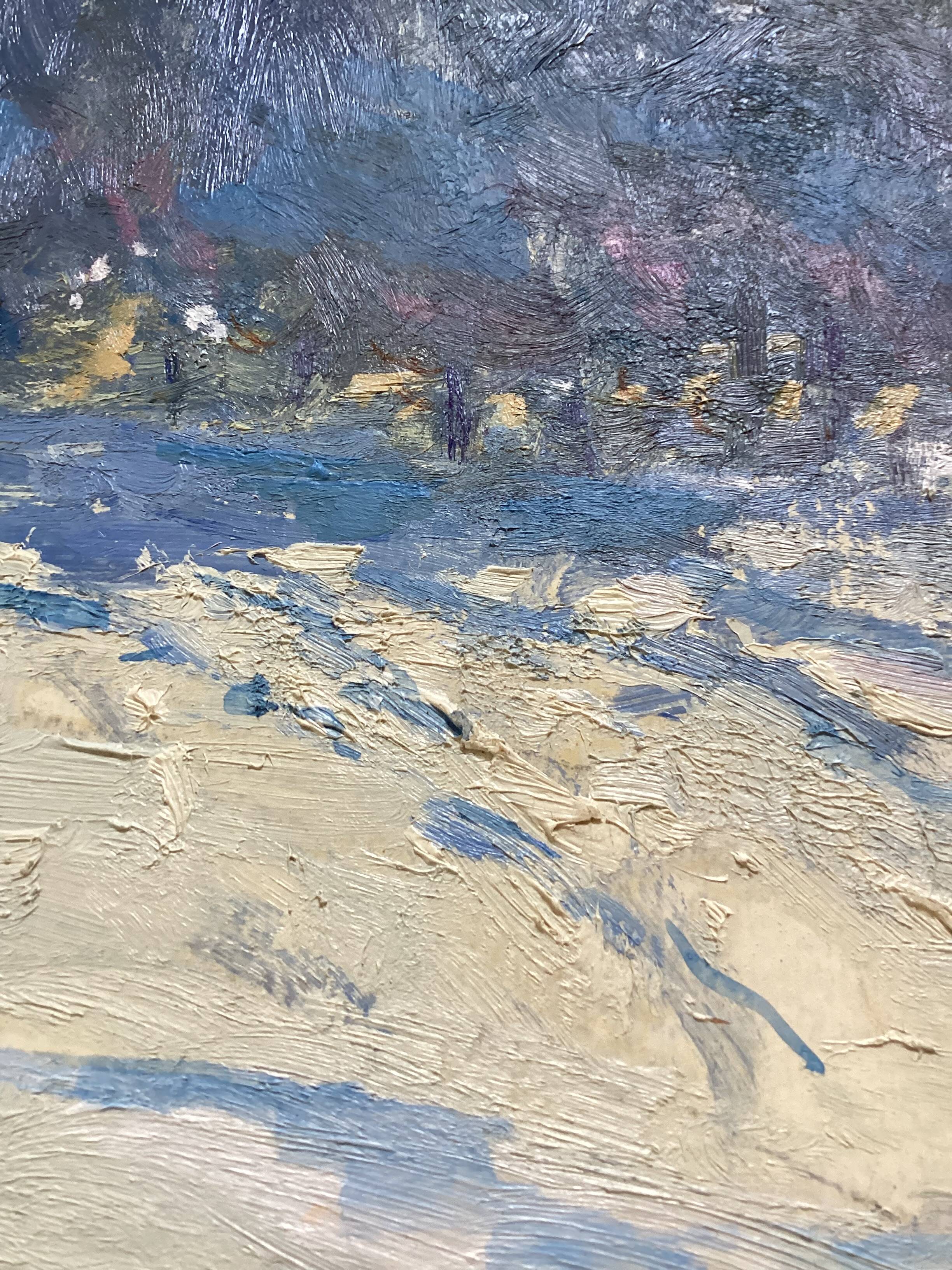 Oil painting on cardboard signed, dimensions: height - 48 cm - width - 68.5 cm -