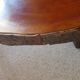 Tripod coffee table - solid okoumé wood - organic shape - brutalist style