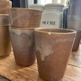 6 Digoin stoneware cups