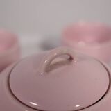 Mid-Century Vintage Tea Set Pastel Pink Porcelain Teapot & Cups, 1960s