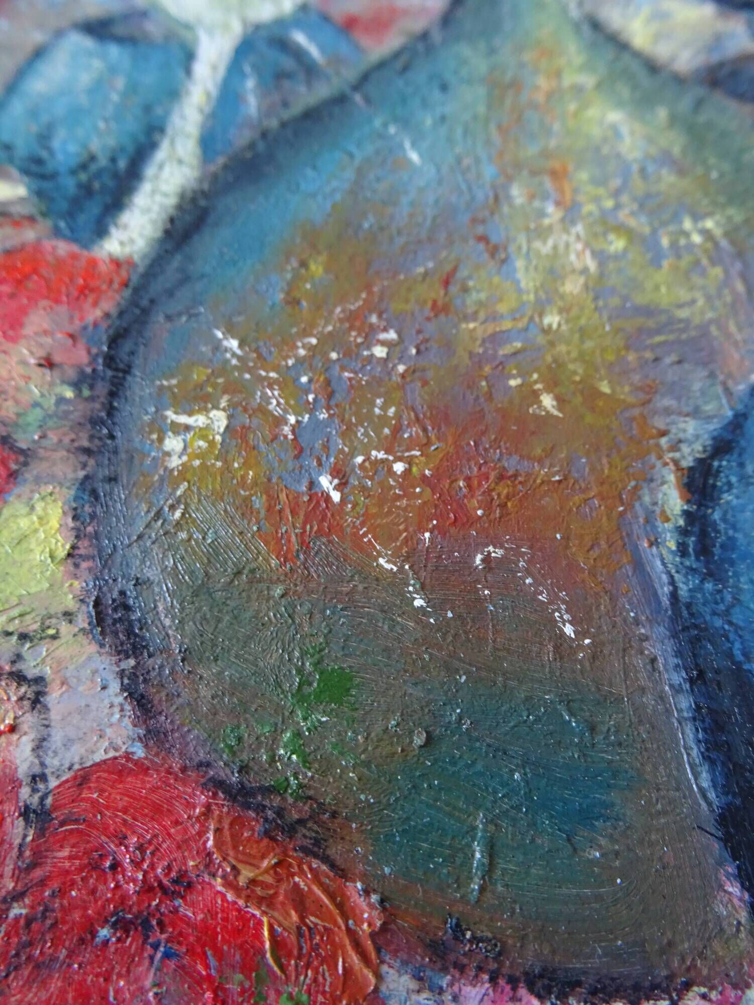 Tableau nature morte style cubiste signé