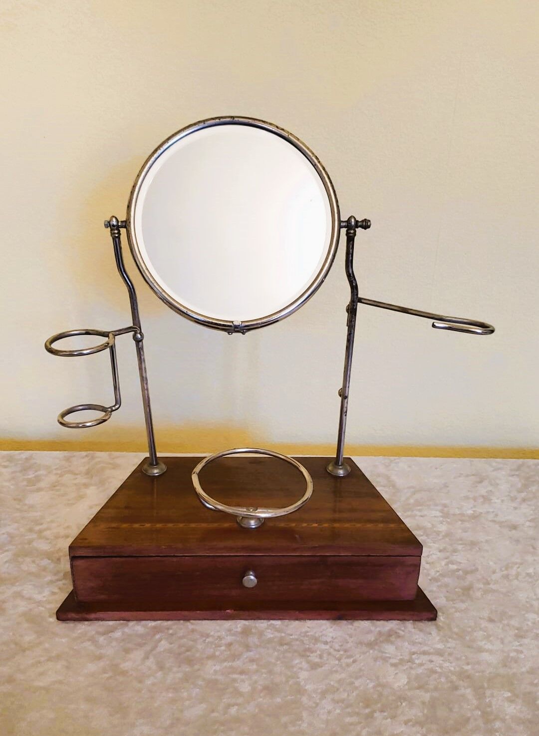 Table barber with mahogany mirror and chrome 1940