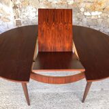 Table de salle à manger en palissandre extensible avec rallonges papillon, 1960’