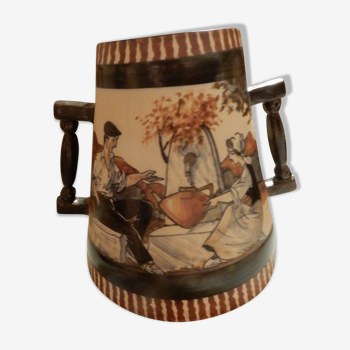 Pot ancien signé Le Corone céramique de Ciboure