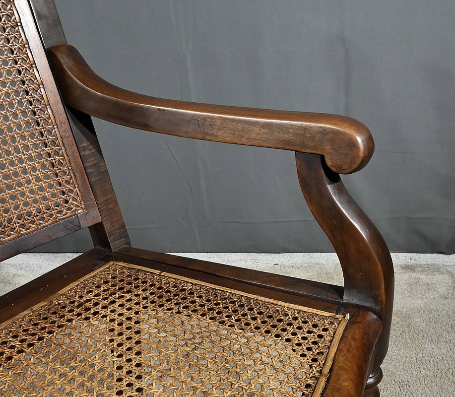 Hairdresser's armchair in solid beech, Louis-Philippe style - Early 20th century