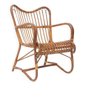 Rattan armchair, 1950s