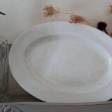 Très grand plat ovale en porcelaine opaque de Lunéville 1880-1900