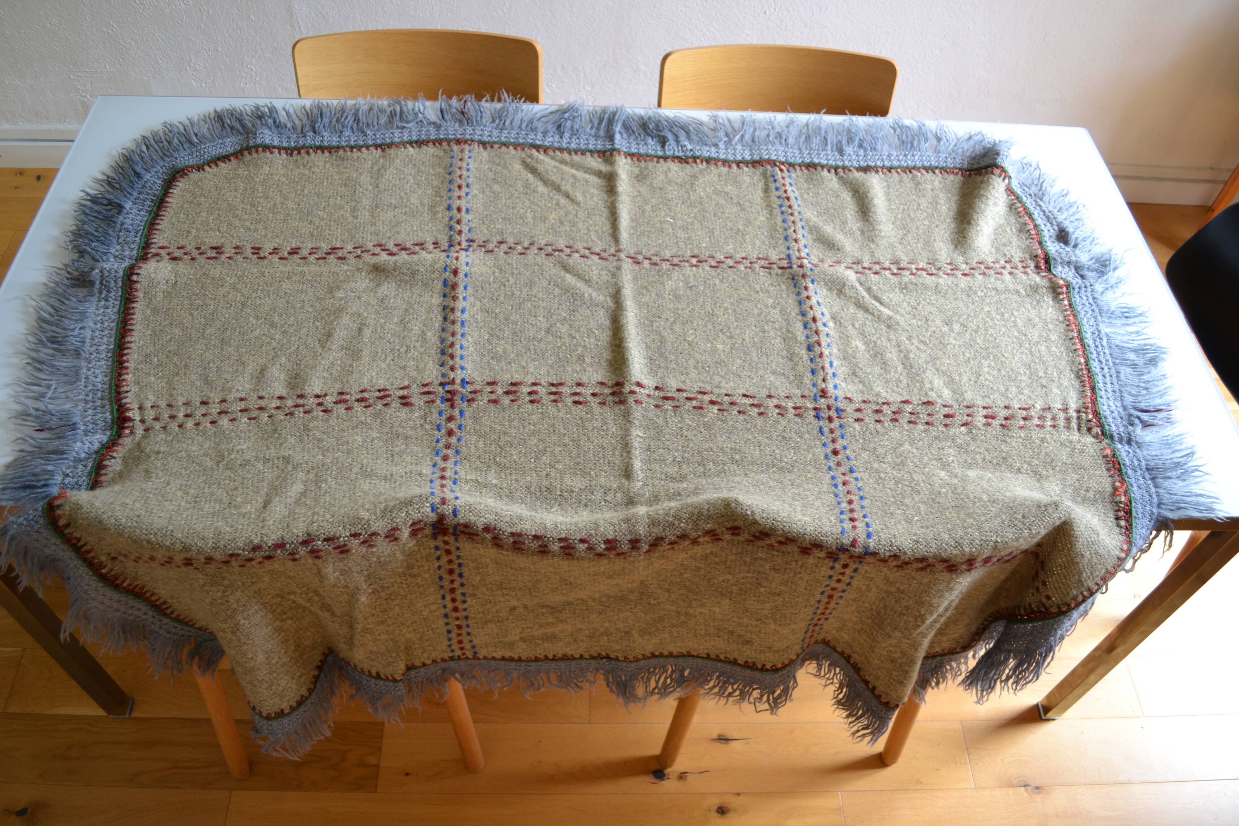 Vintage handmade pure wool blanket blanket