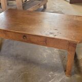 Oak farmhouse coffee table, a drawer 1950 -1m