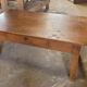 Table basse de ferme en chêne , un tiroir 1950 -1m