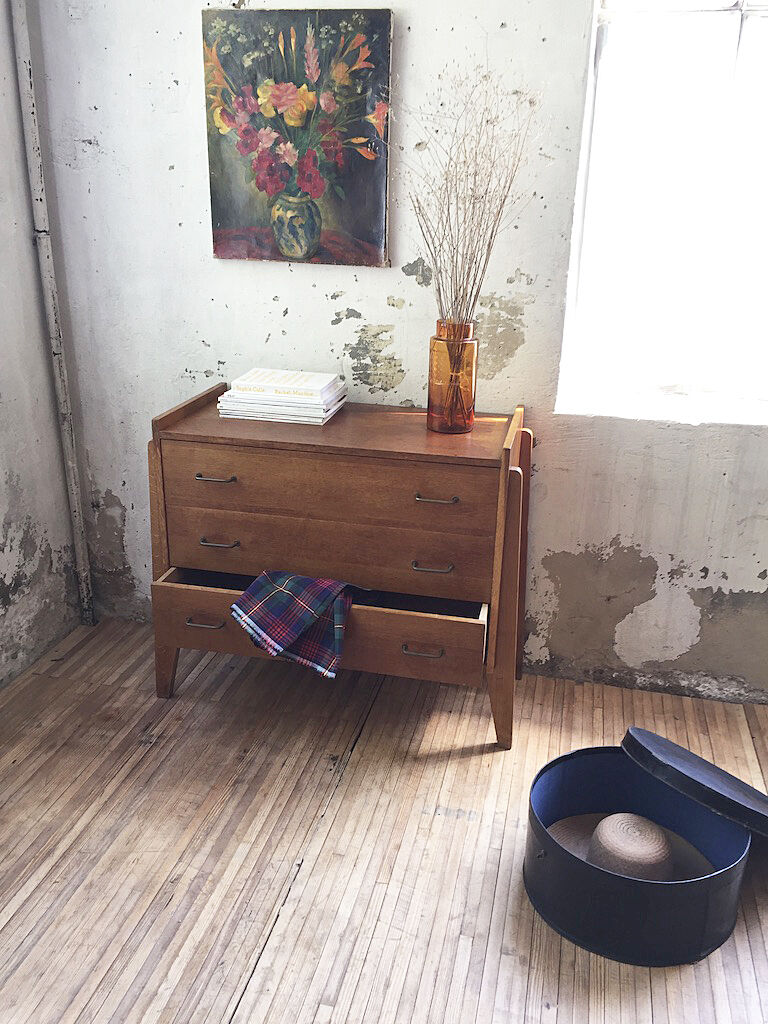 Vintage chest of drawers gilded oak