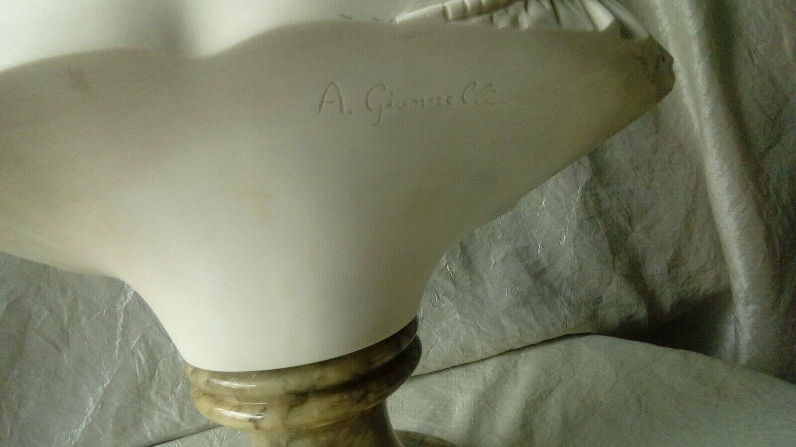 Bust of Josephine de Beauharnais in marble powder, marble base, A.Giannelli