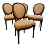4 chaises à dossier médaillon style Louis XVI