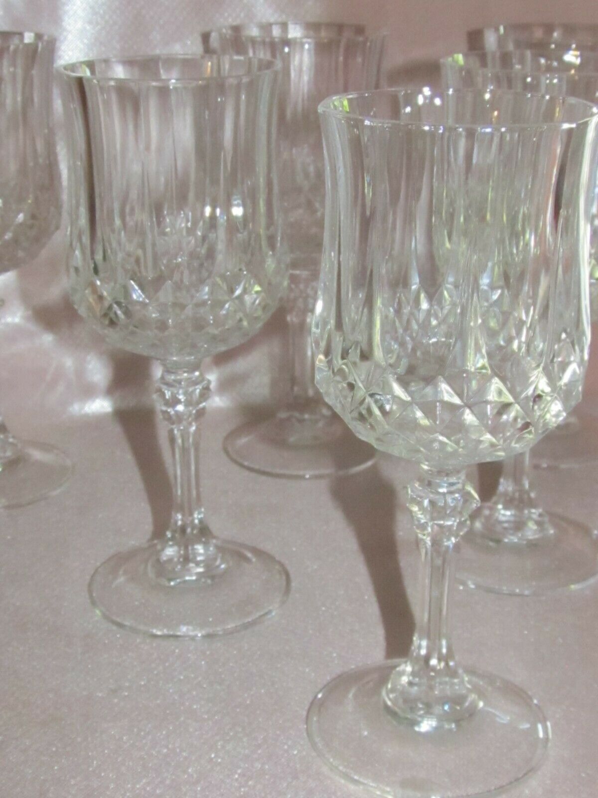 Series of 6 white wine glasses Porto crystal of Arques model Longchamp