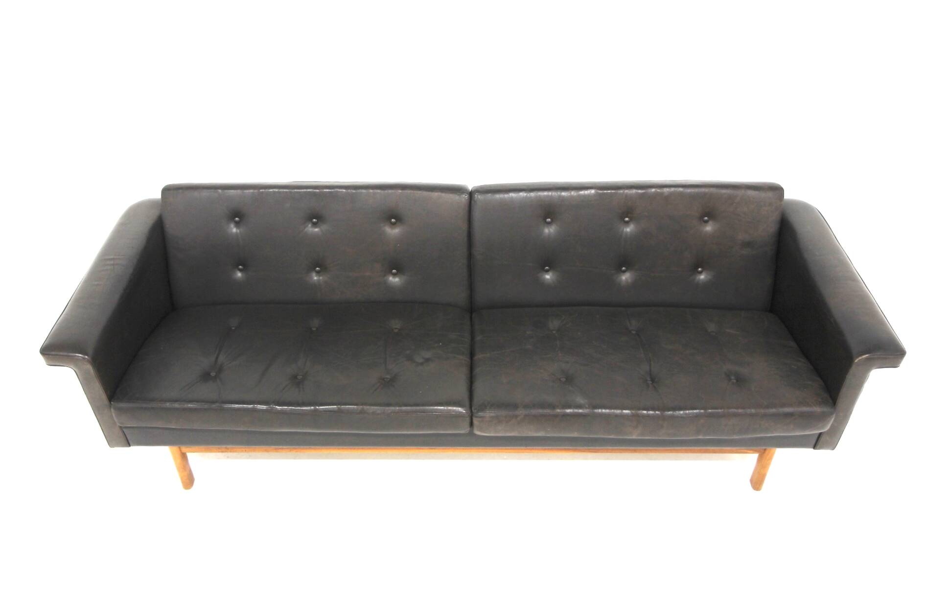 Scandinavian leather sofa, Karl Erik Ekselius for JOC, Sweden, 1950