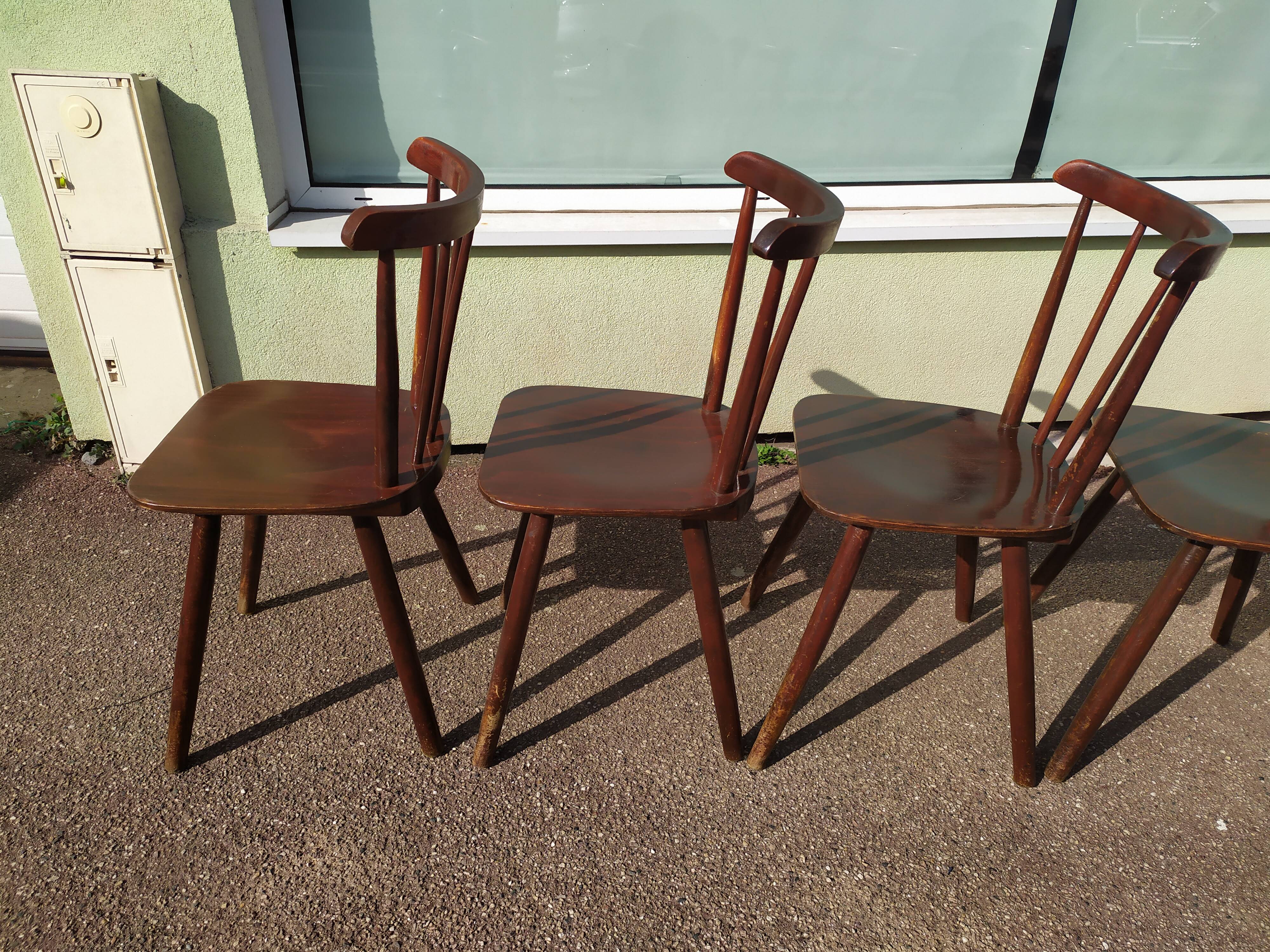 Set of 6 wooden bistro chair - vintage