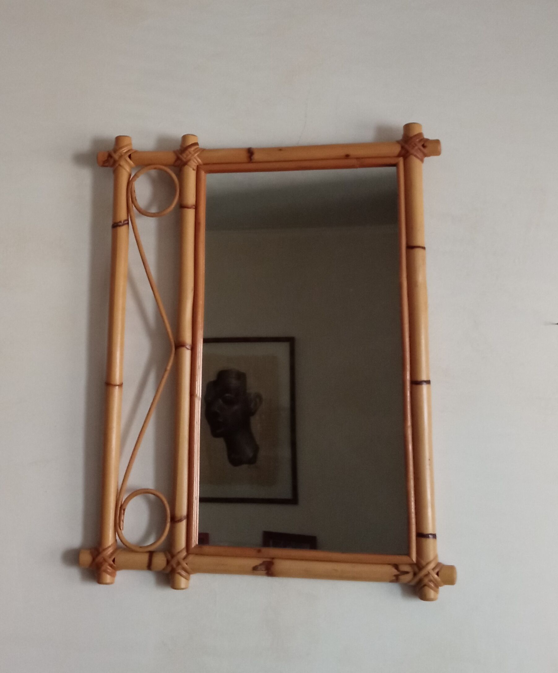 Vintage bamboo mirror