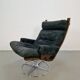 Vintage Black Alcantara Lounge Chair by Bruno Mathsson for Dux, 1960s