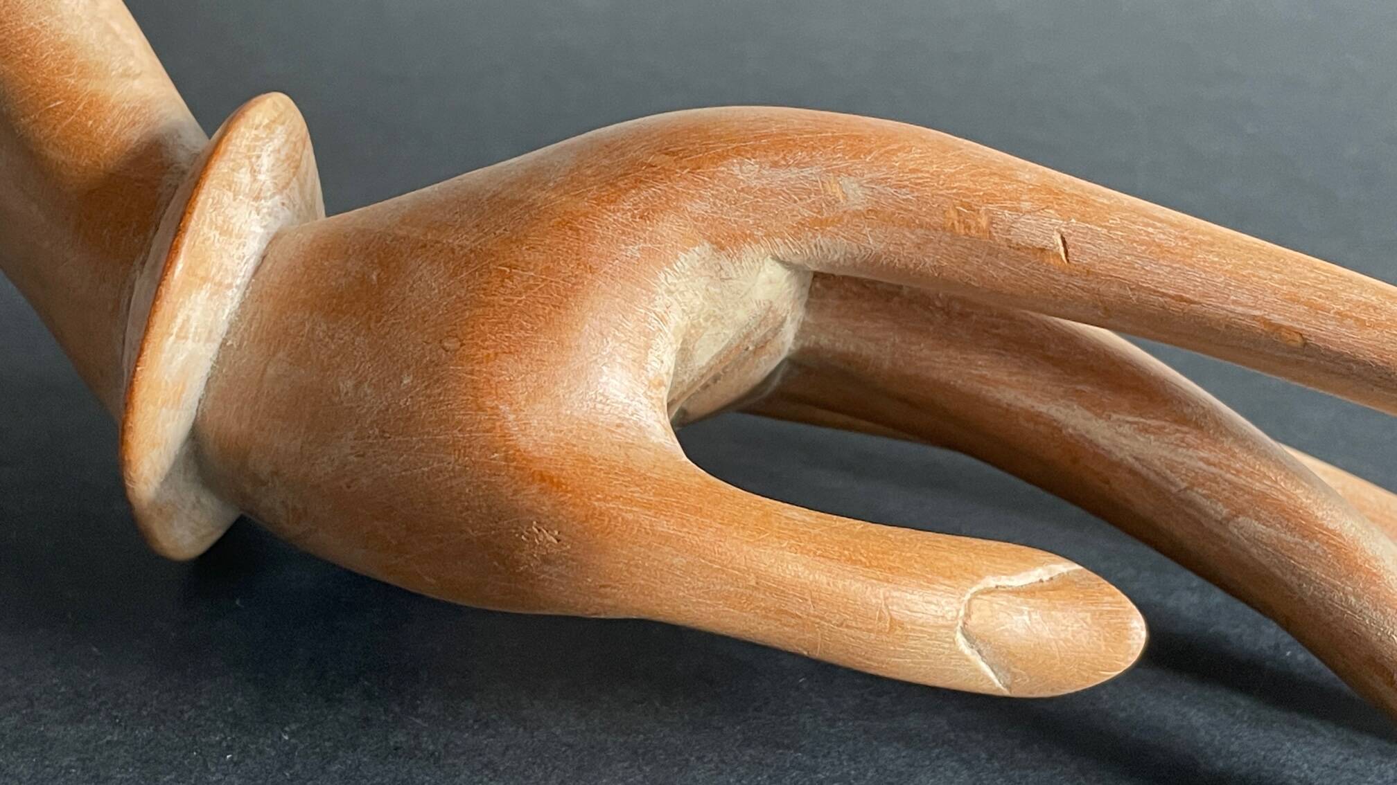 Wooden hand sculpture
