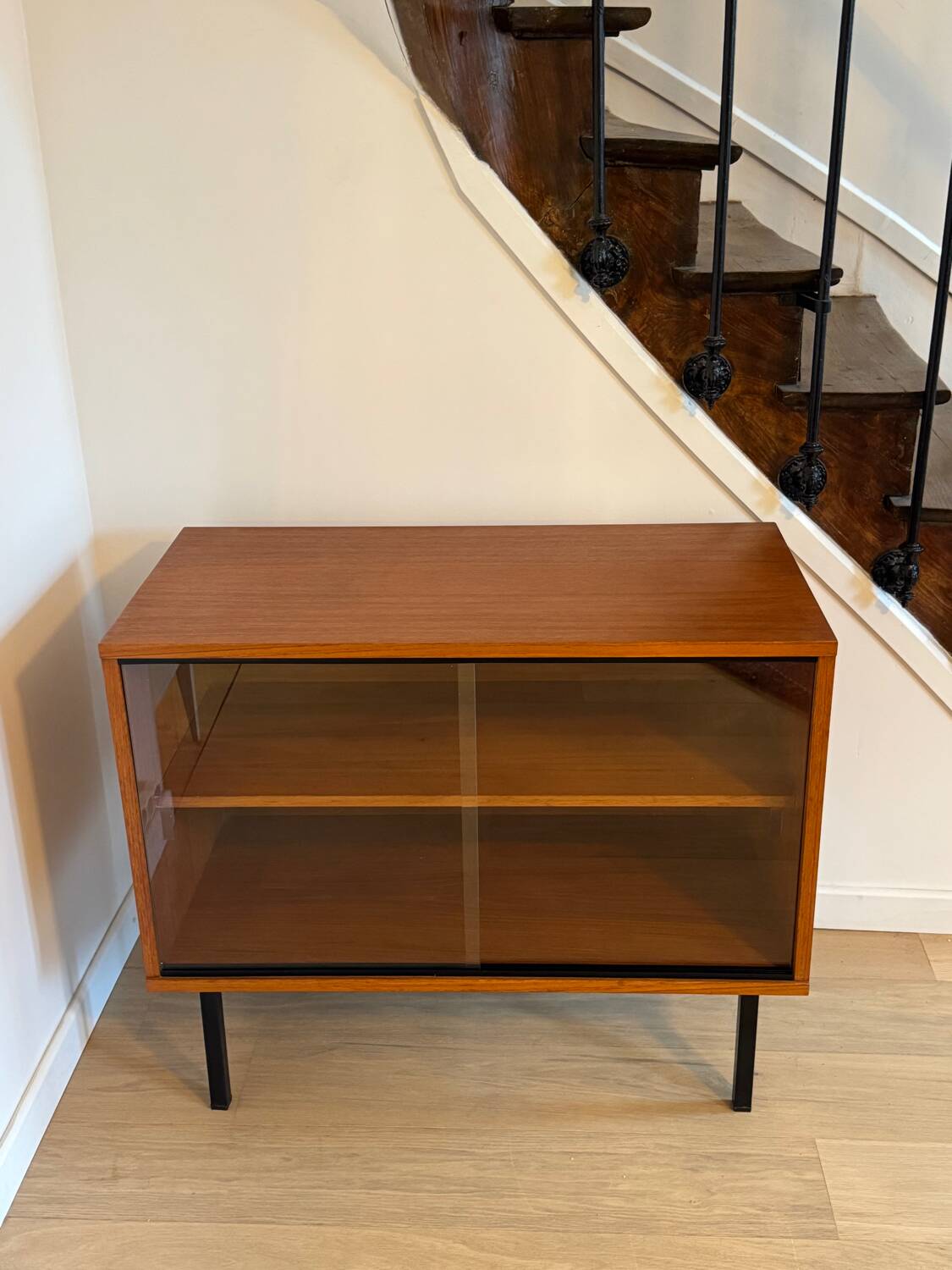 Low teak display cabinet