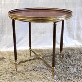 Solid brass coffee table and solid wood 60s/70s