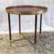 Solid brass coffee table and solid wood 60s/70s