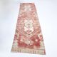 3x9 Red & Cream Vintage Persian Runner Rug, 80x280Cm