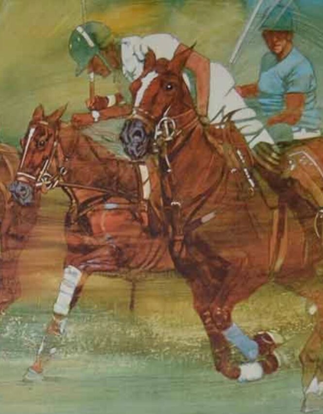 Windsor poster, polo players, for the Pierre Hautot gallery.