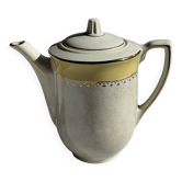 Ceramic teapot l'Amandinoise with yellow and gold frieze H21