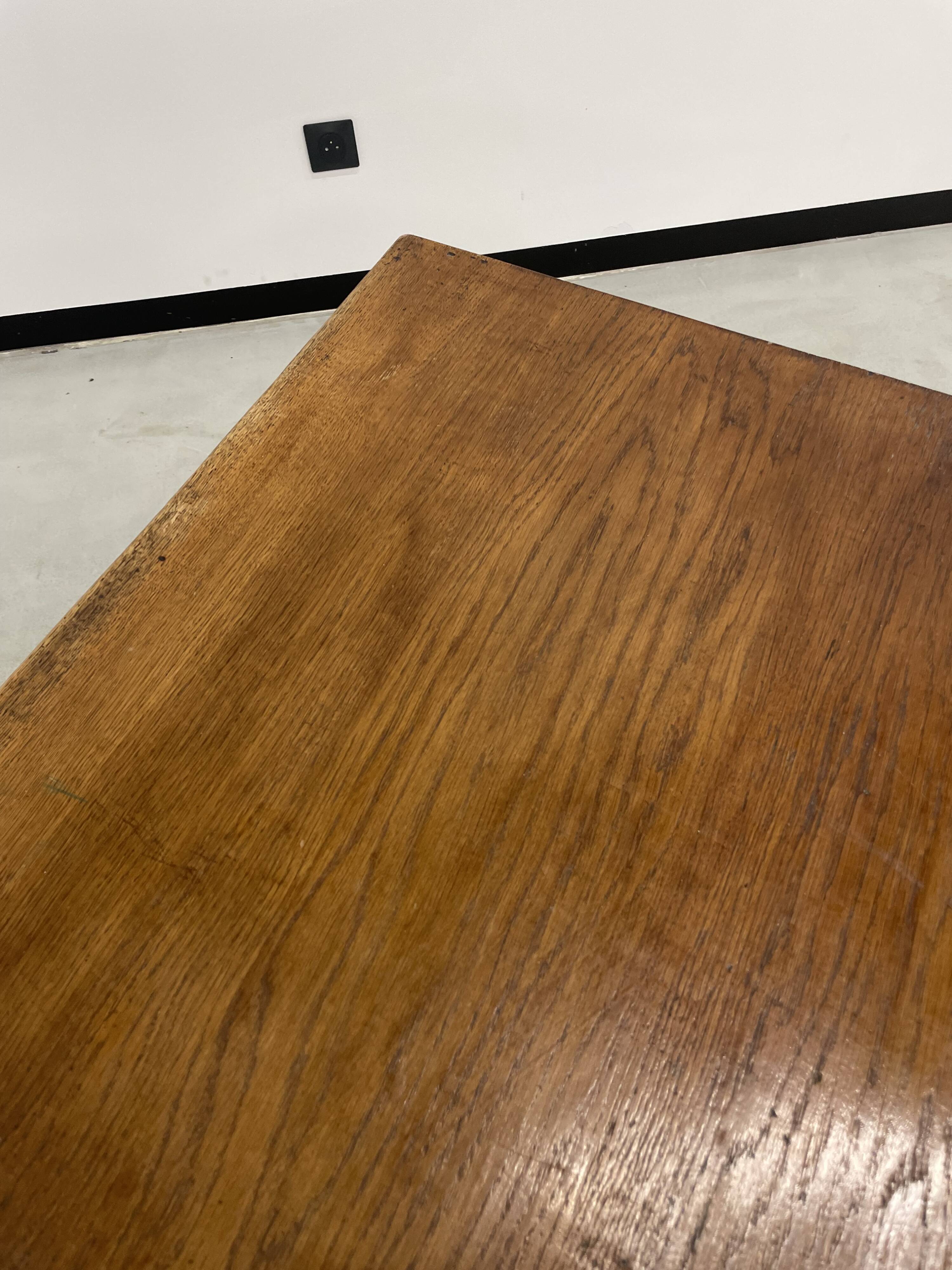 Oak and veneer counter or desk