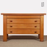 Commode en orme massif éditée par Maison Regain, 1970
