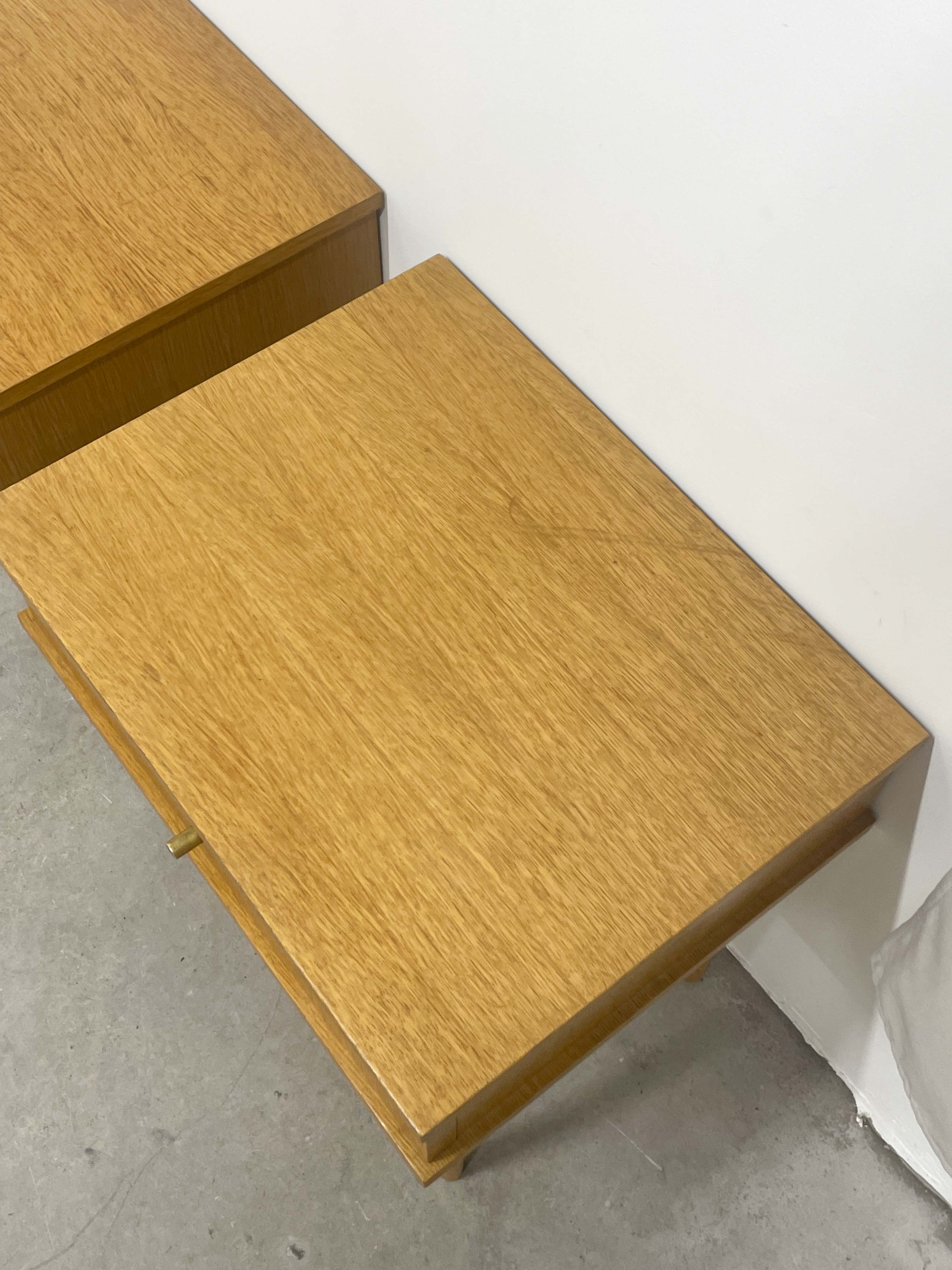 Vintage wooden bedside tables.