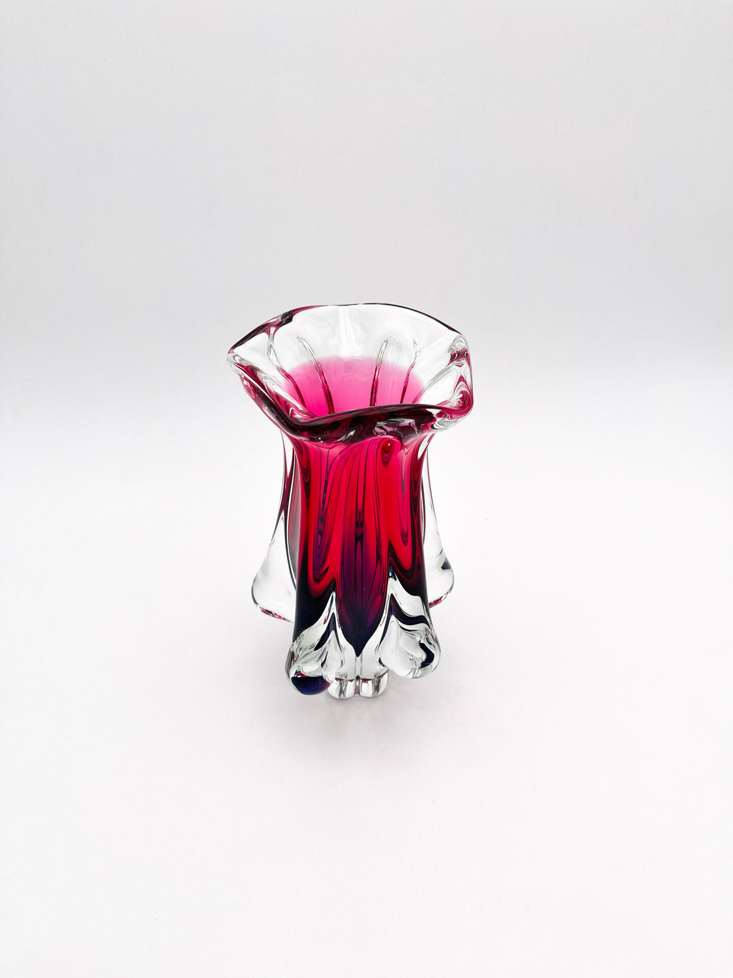 Organic Vase - Sommerso - Josef Hospodka - Bohemian Crystal - Circa