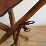 Folding leather fishing stool