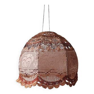 Old suspension in lace and crochet bohemian style