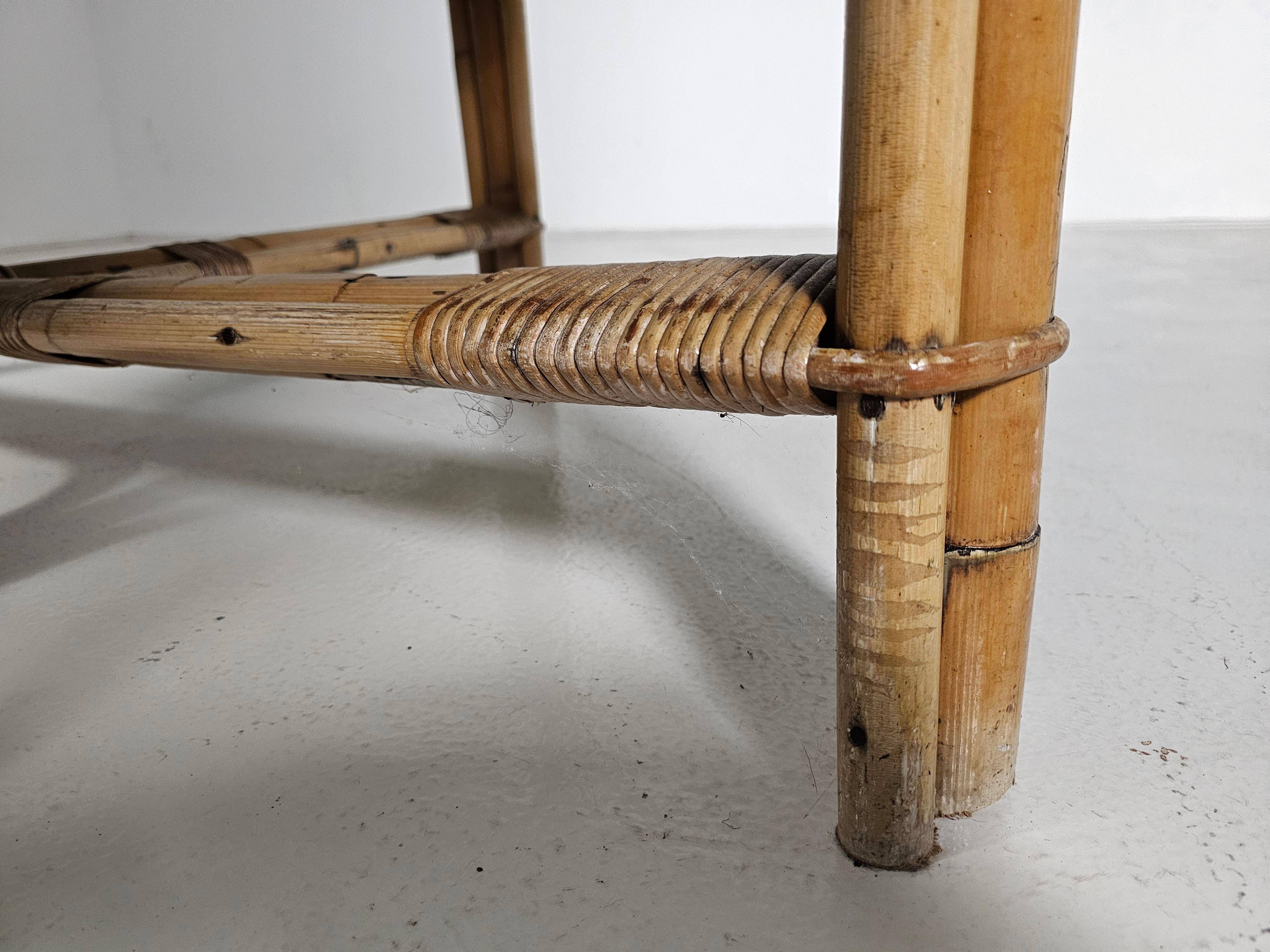 Dining table "patio" in bamboo, Italy, 1960s