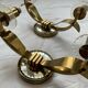 Paire d'appliques Art Déco en laiton et verre miroité, France 1940