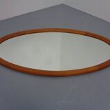 Large Danish Oval 501 Mirror in Teak by Aksel Kjersgaard, 1960s