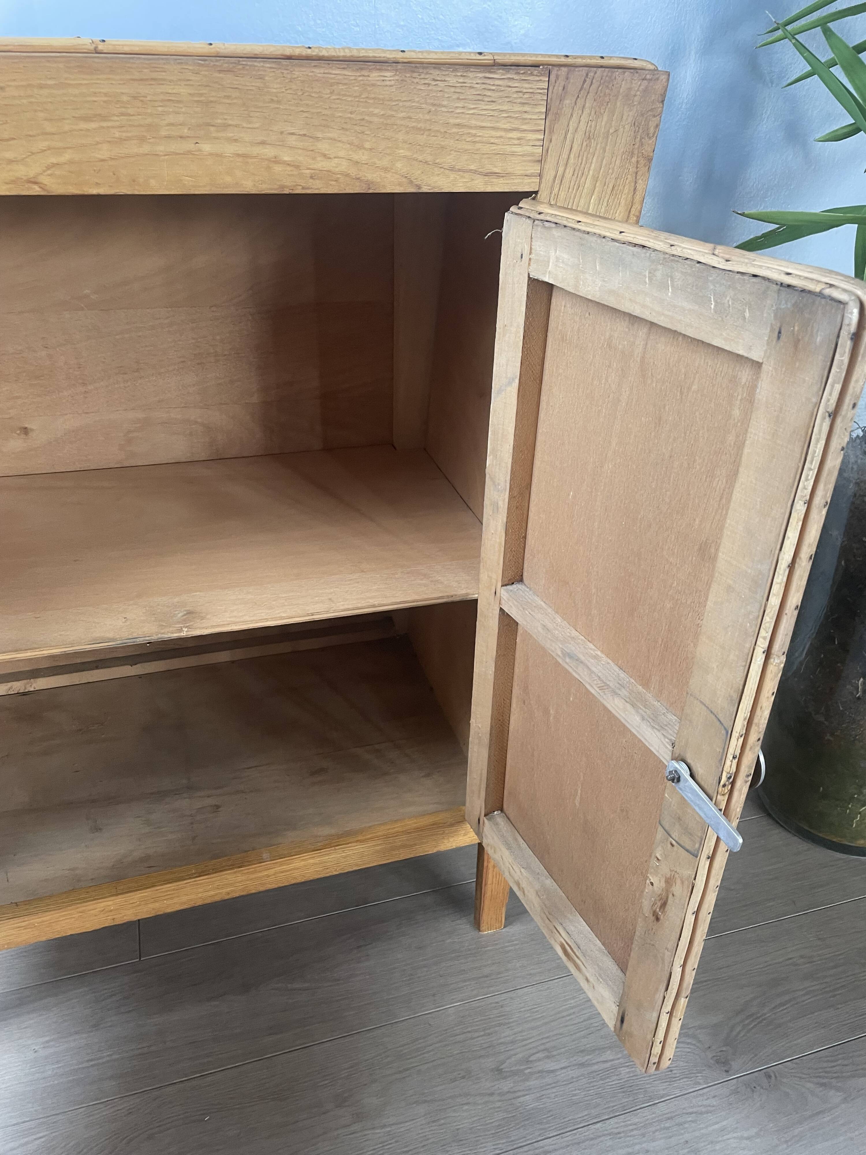 Vintage woven cane buffet