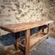Antique French carpenter's workbench in oak and beech, circa 1900
