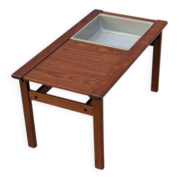 Vintage Scandinavian teak planter coffee table – 1960s