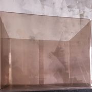 Rectangular piece of furniture or smoked plexiglass coffee table by Michel Dumas.