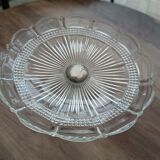 Compotier in molded glass and regulated foot