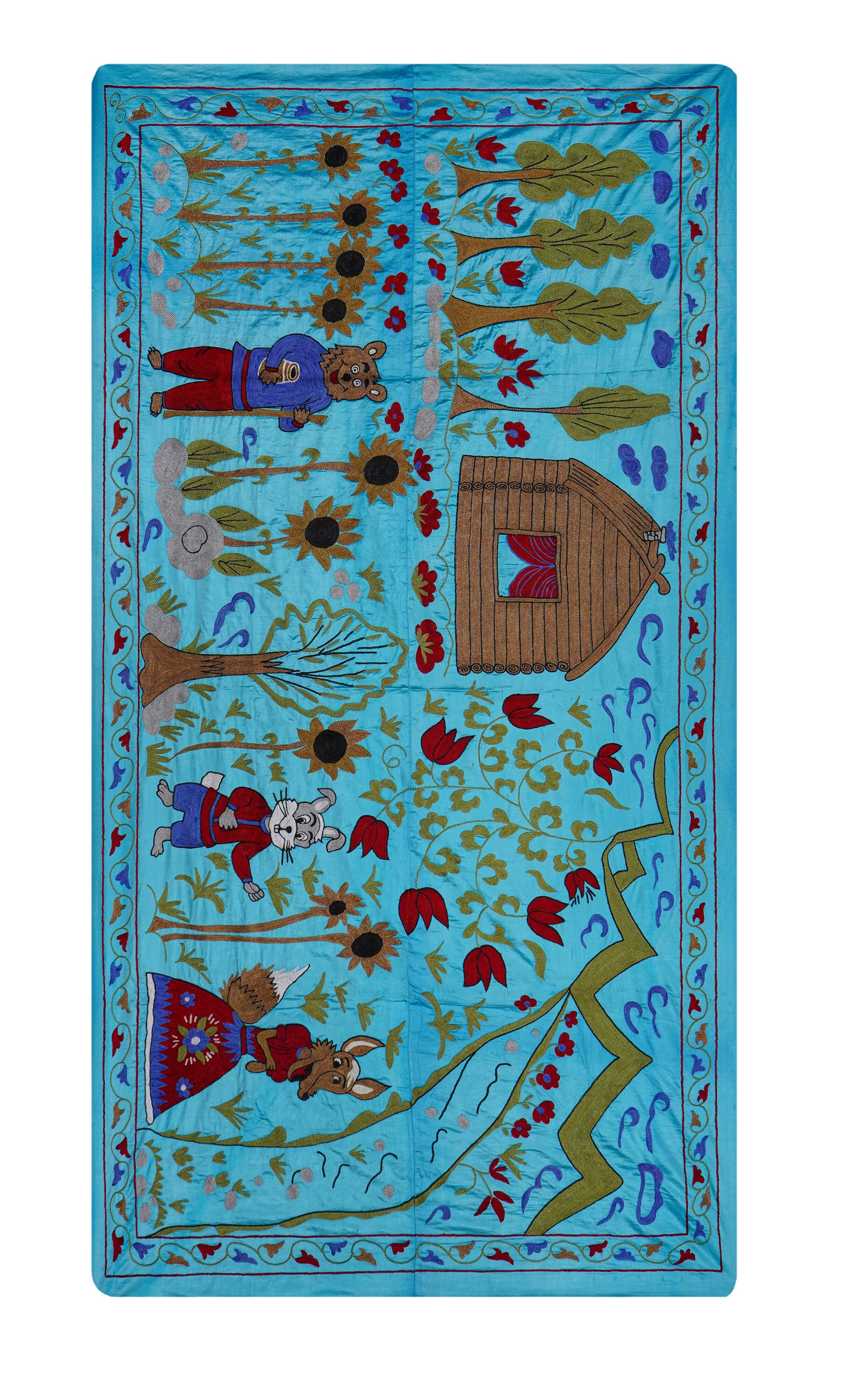 Hand-knotted rug, vintage Turkish rug 103x190 cm