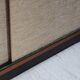 Teak enfilade, sliding canvas doors, 1960s.