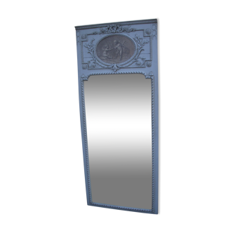 Miroir trumeau Louis XVl patine scène romantique 80x191cm