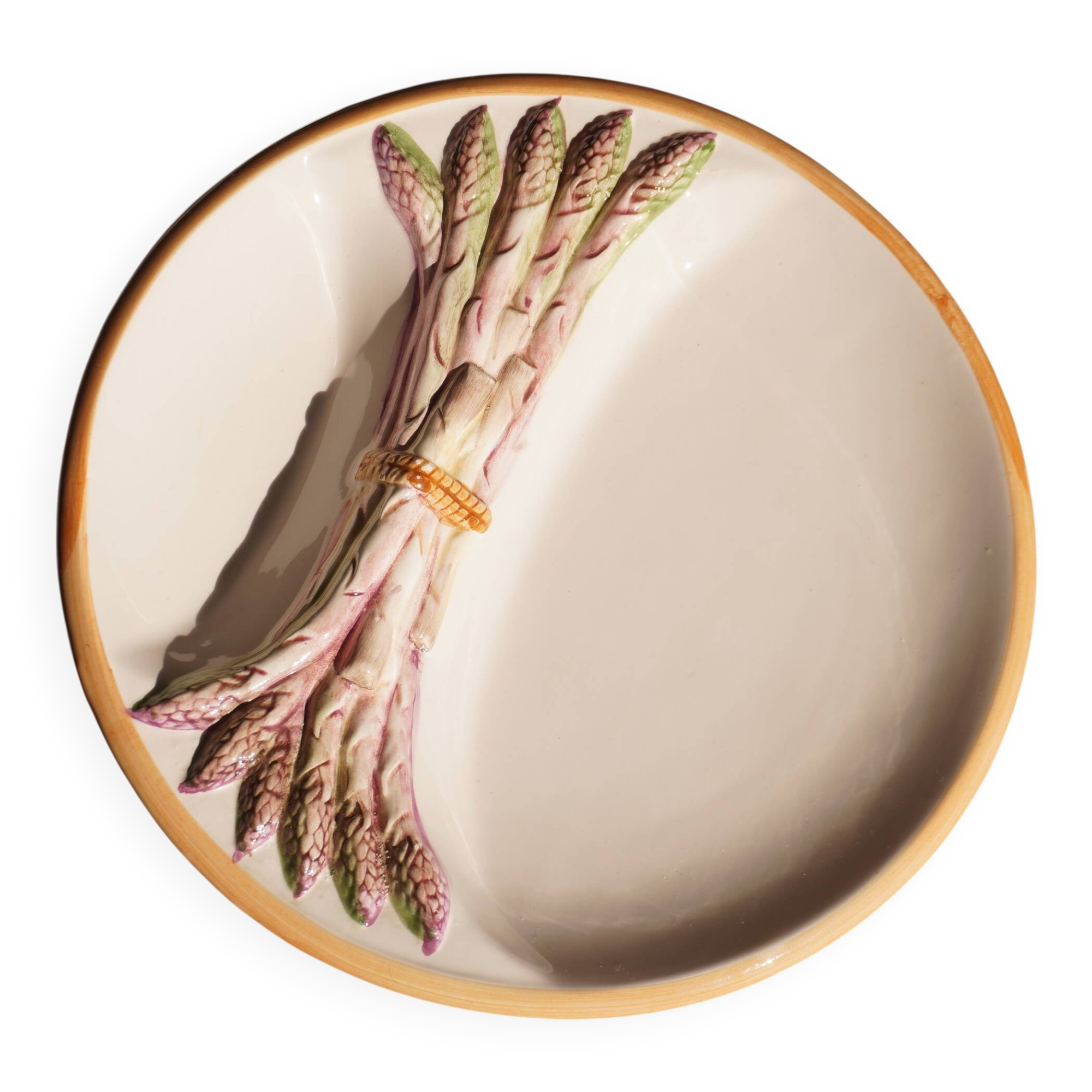 Asparagus plate in slipware